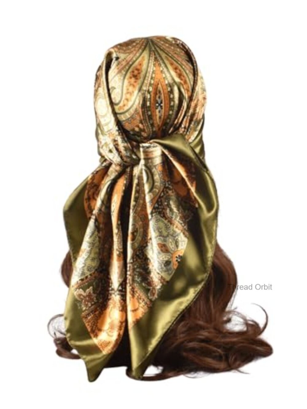 Paisley Print Square Hair Scarf Silk Satin Bandana